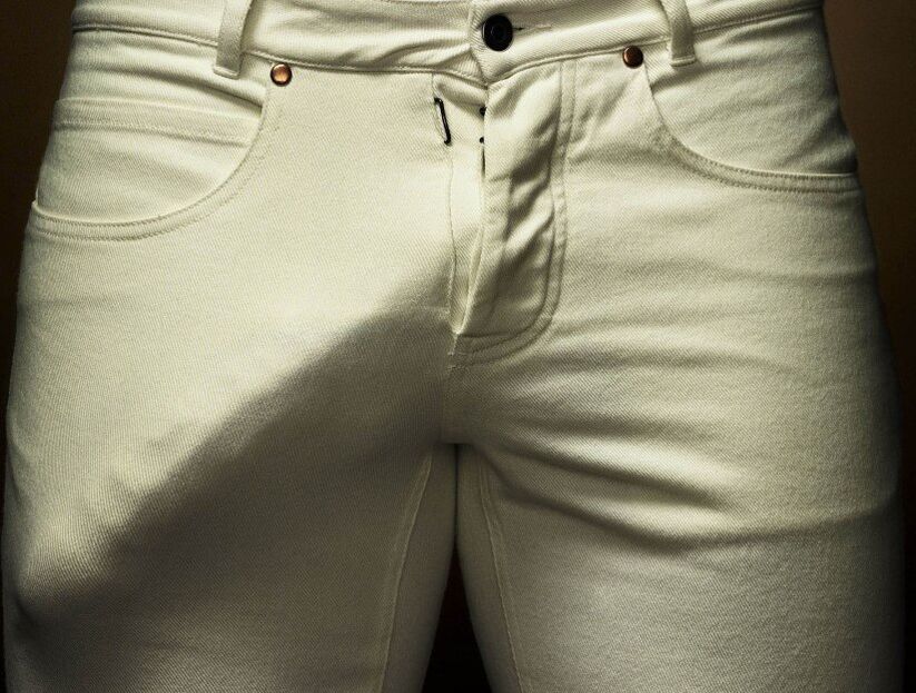 Enlarged penis in pants